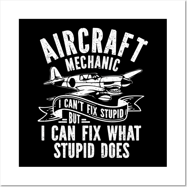 Aircraft Mechanic Aviation Airplane Mechanic Wall Art by IngeniousMerch